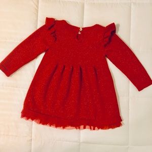 Girls Red Dress Size 12 mo